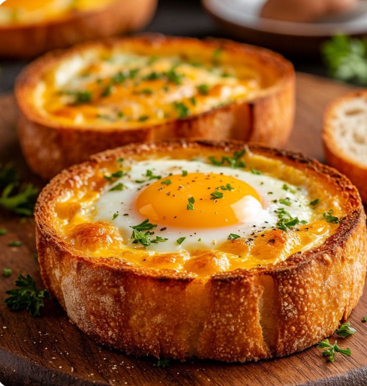 Утренний хруст и сырное тепло: гренки с сыром и яйцом в духовке