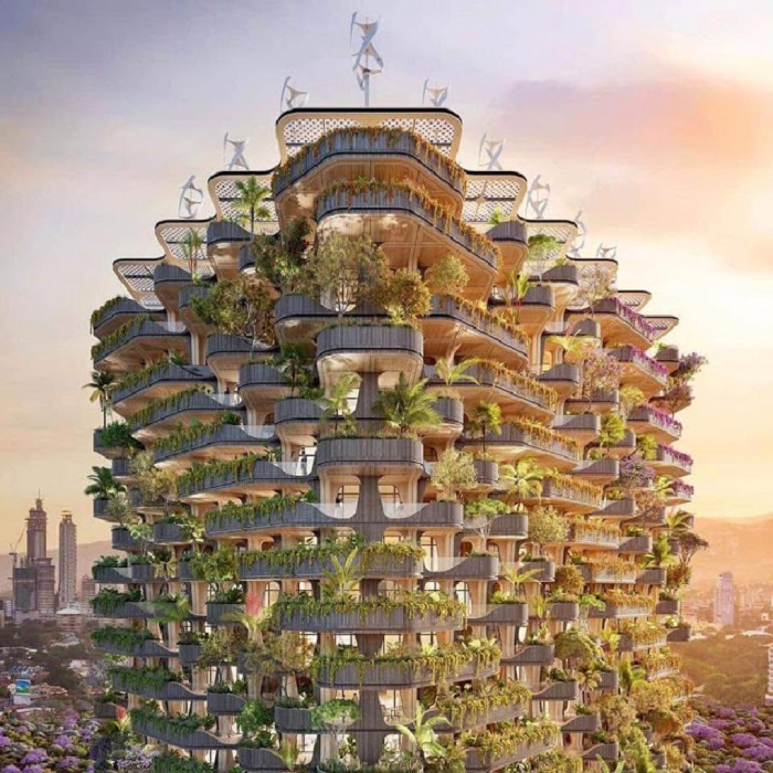 Города будущего: небоскрёбы с живыми лесами на балконах