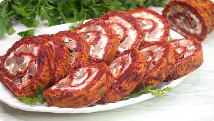 Удивительный рулет из свеклы с сельдью, который украсит любой праздник