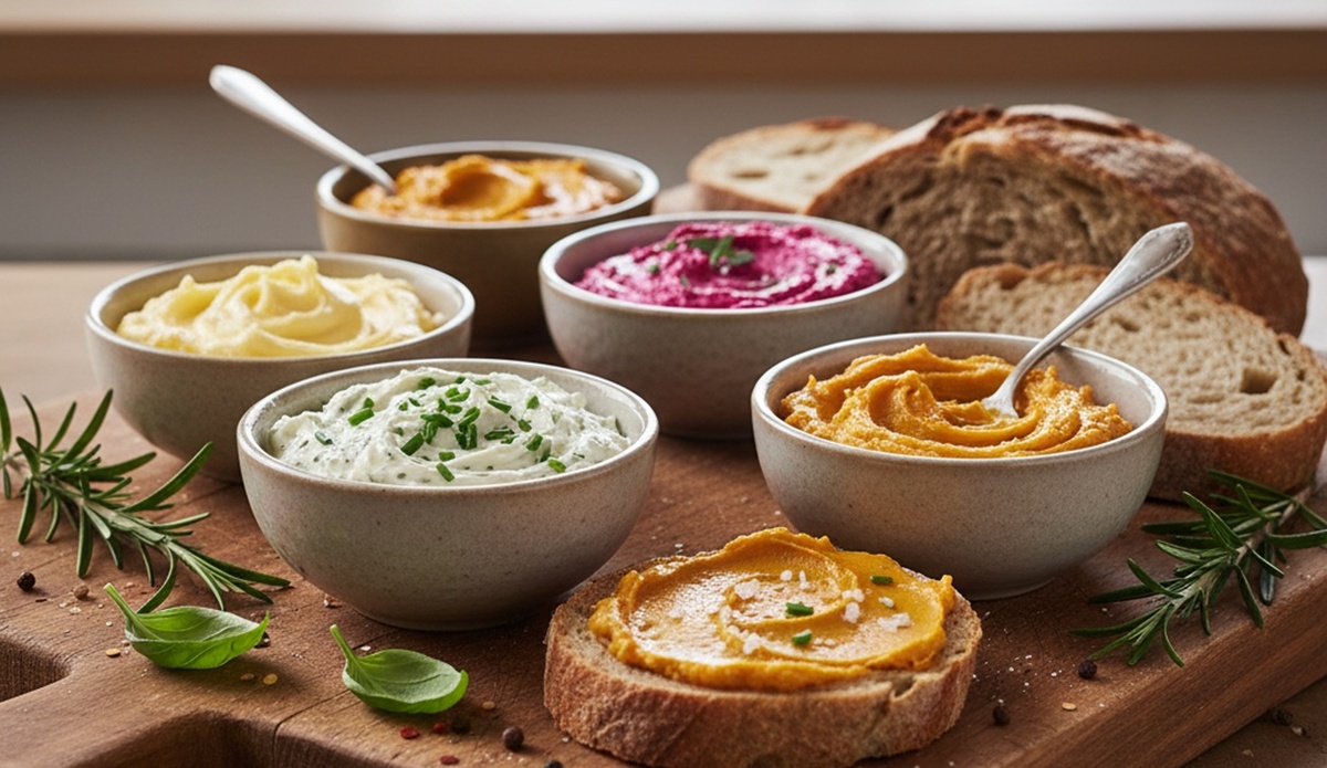 Яркие идеи для быстрого завтрака: сливочное масло с травами и ягодами