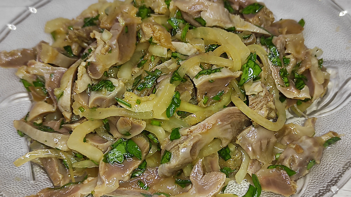 Идеальная закуска: маринованные куриные желудки