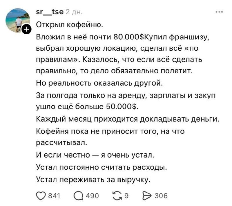 Предприниматель открывает кофейню по франшизе и сталкивается с непредвиденными трудностями